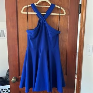Blue a-line dress with a little flare!